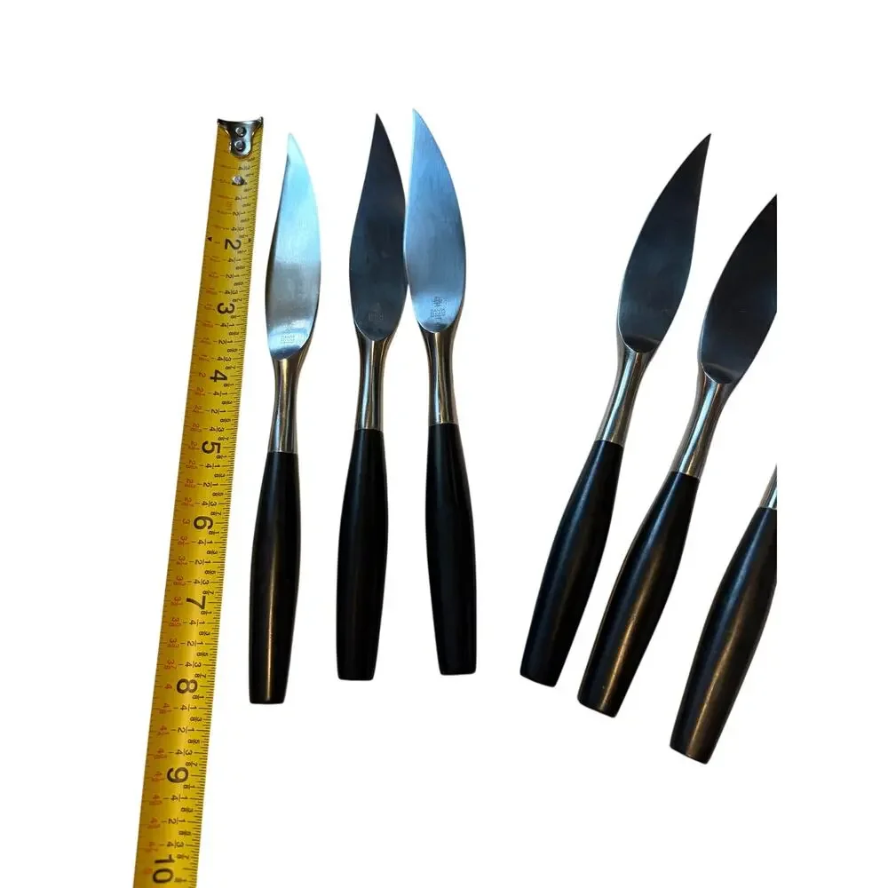 Vintage Dansk Kongo Fish Knives Set of 6 Germany IHQ Black Quistgaard MCM